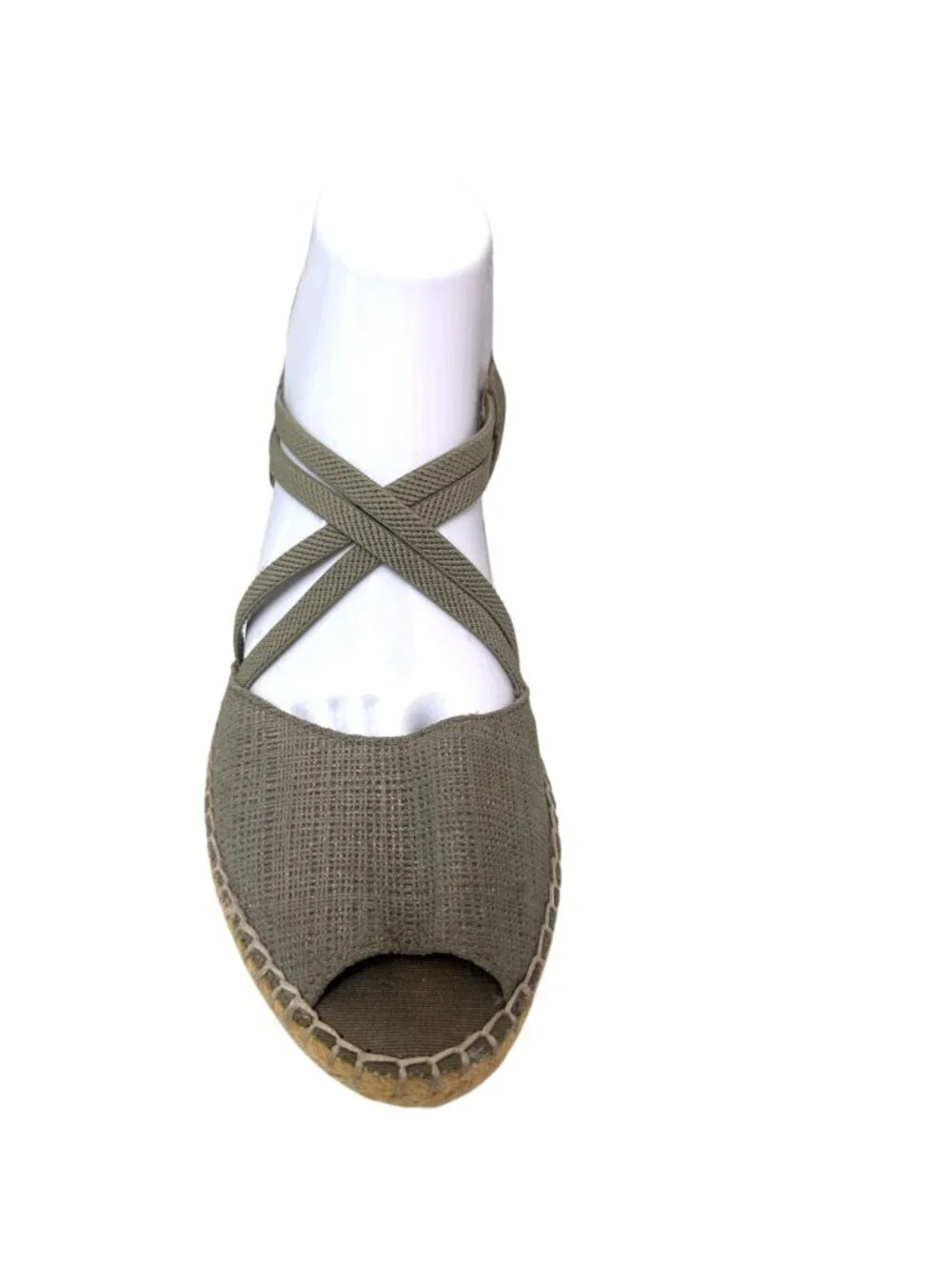 ABEO Delano Espadrilles Size 9 Womens Wedge Sandals Green Open Toe Boho Casual